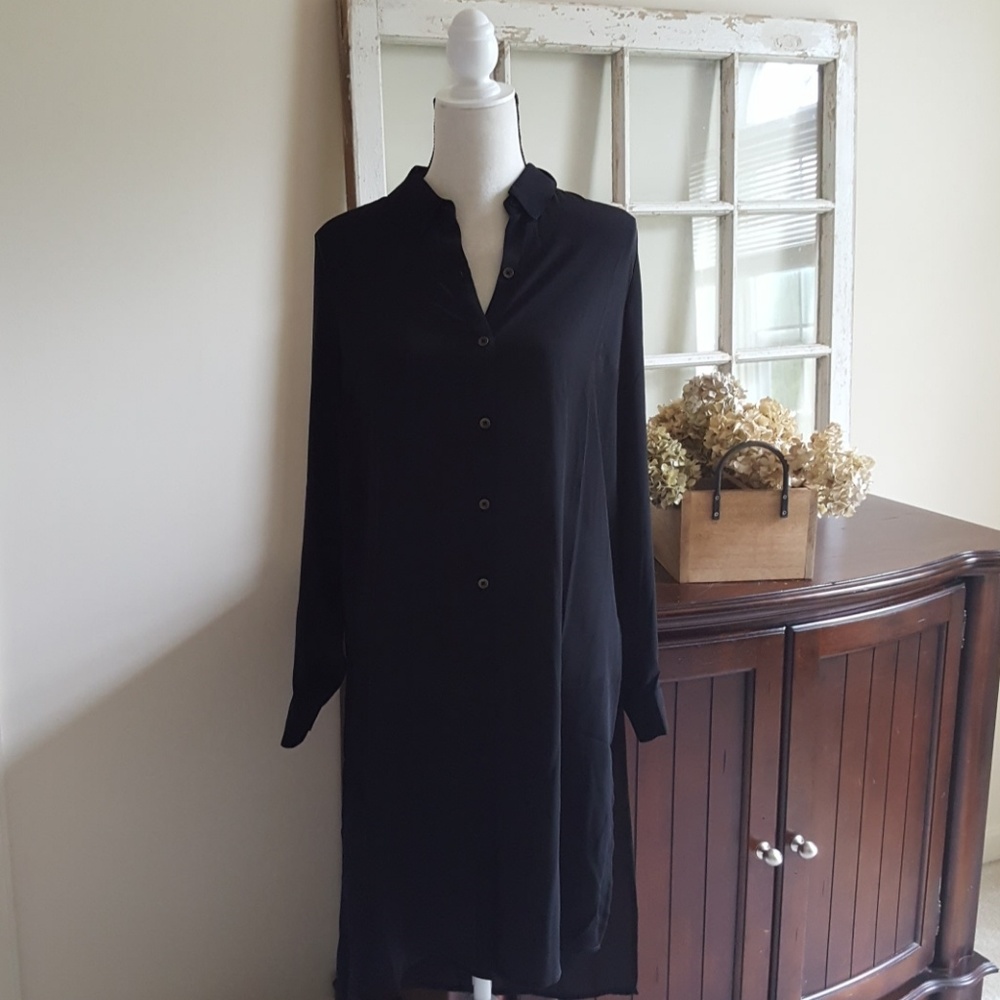 Rock & Republic Long Black Button Up Tunic