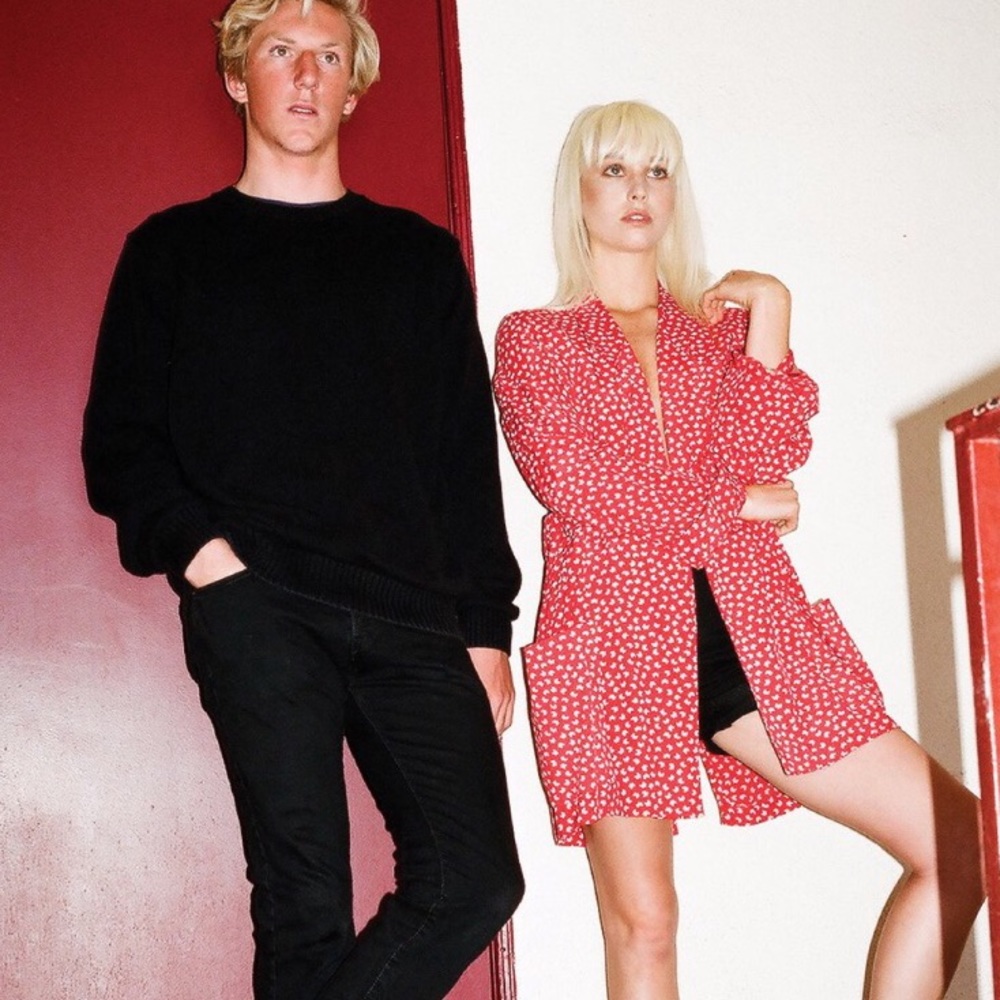 Polka Dot Floral Kimono Blazer