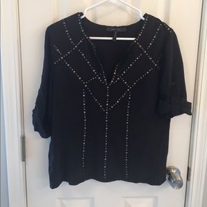 BCBG top with metal detail