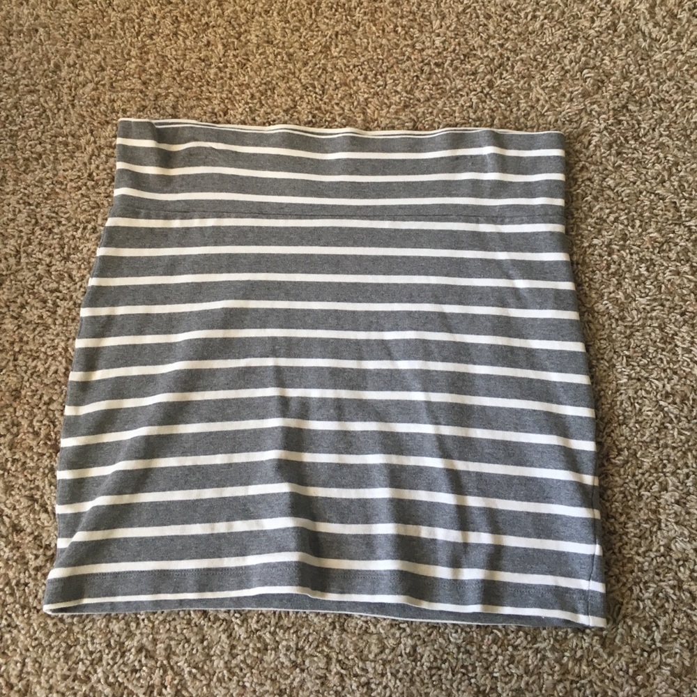 Forever21 grey and white stripe miniskirt