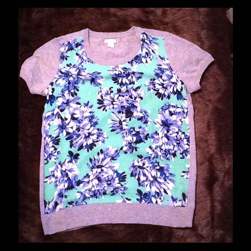 J Crew floral print sweater