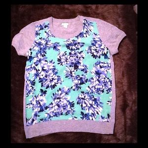 J Crew floral print sweater