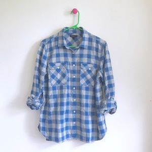 J. Crew blue gray flannel long sleeve button down