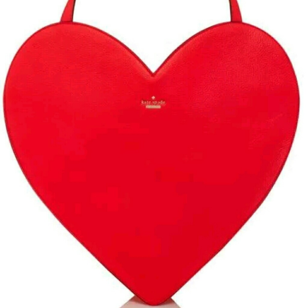 Kate Spade red heart love birds shoppers tote