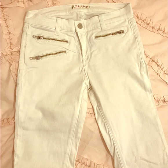 J. Brand white skinny jeans with zipper pockets - Picture 1 of 2