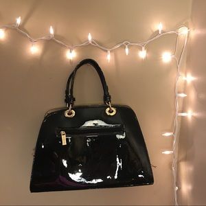 Vegan black and gold handbag purse