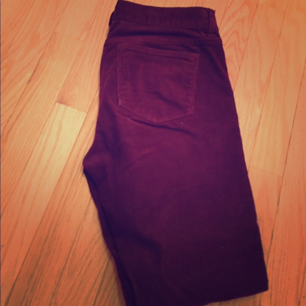 J. Crew maroon corduroy maroon cropped pants