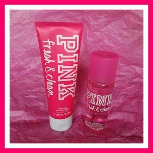 TWO PINK Victoria's Secret Fresh & Clean Items