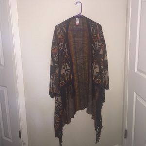 Aztec fringe cardigan