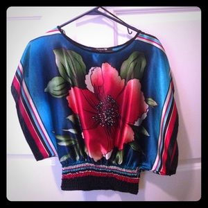Colorful flowy Forever 21 shirt