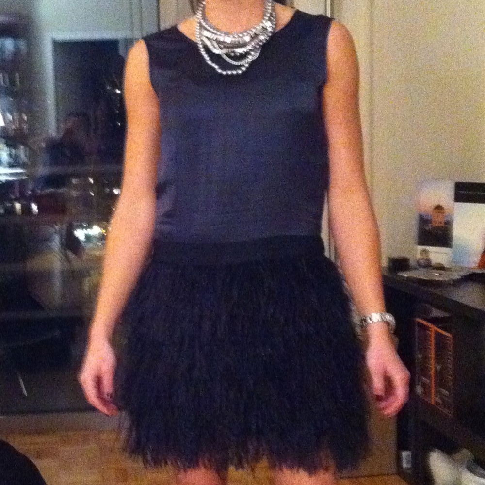 Theory feather fringe dress