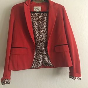 Red with cheetah blazer. Worn once
