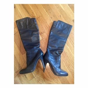 Zara black leather boots