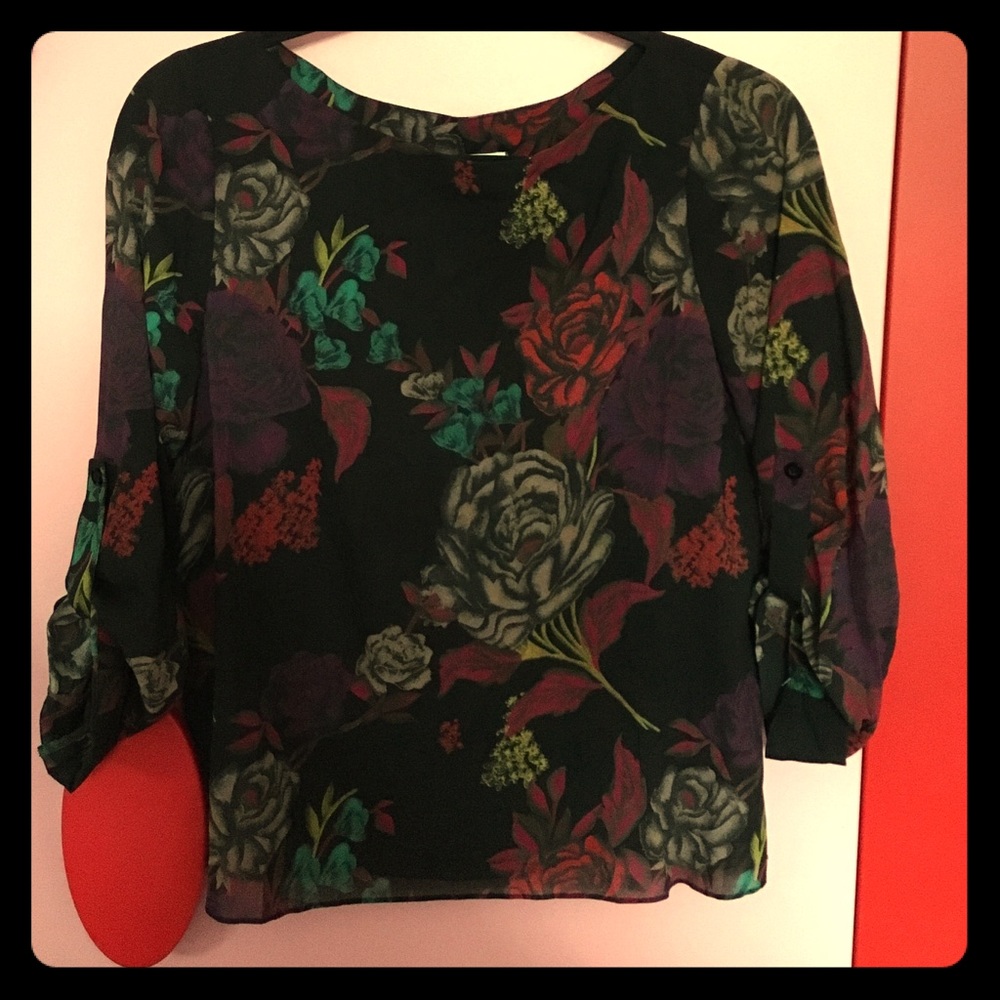 Alicia + Olivia Floral Mesh Blouse