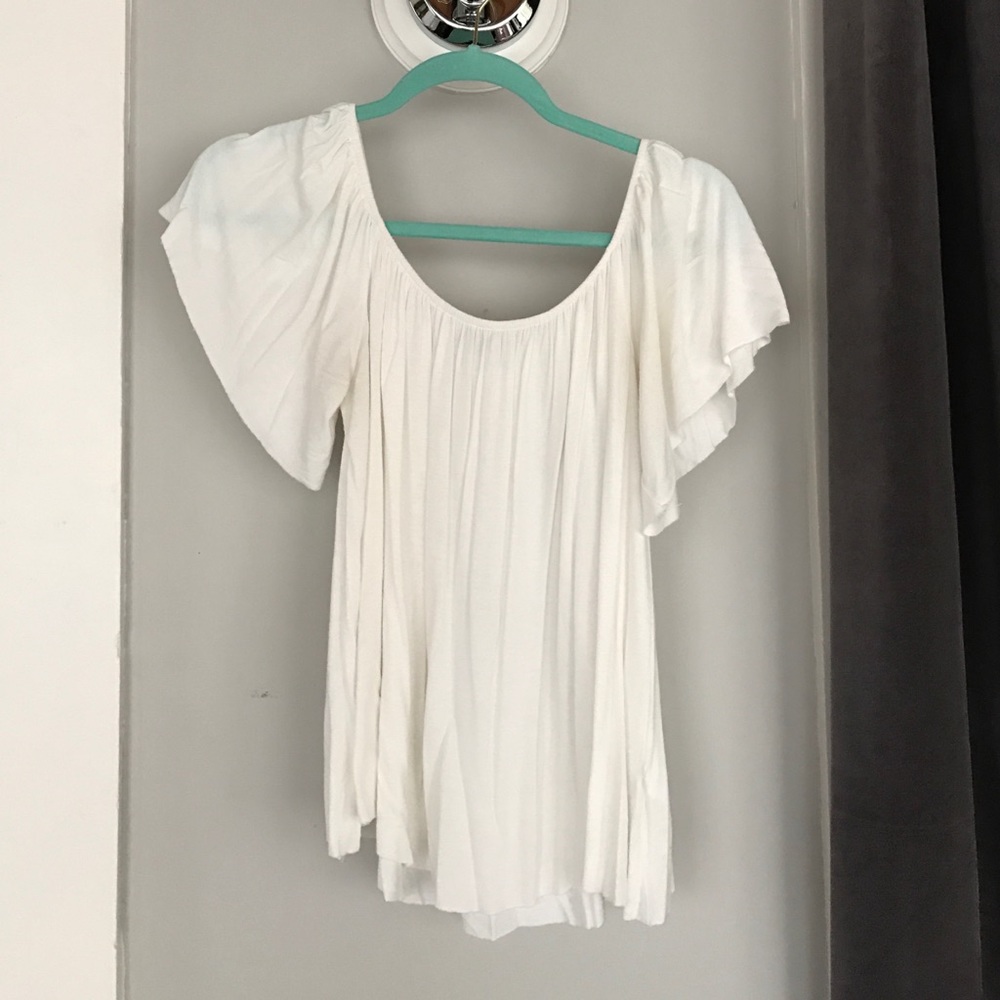 urban outfitters cinched strapless shirt