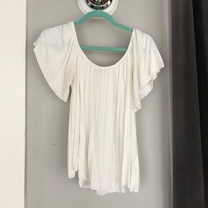 urban outfitters cinched strapless shirt