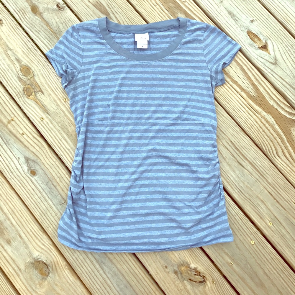 Blue striped maternity tshirt