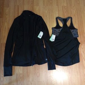 Sports bra top and athletic jacket NWT
