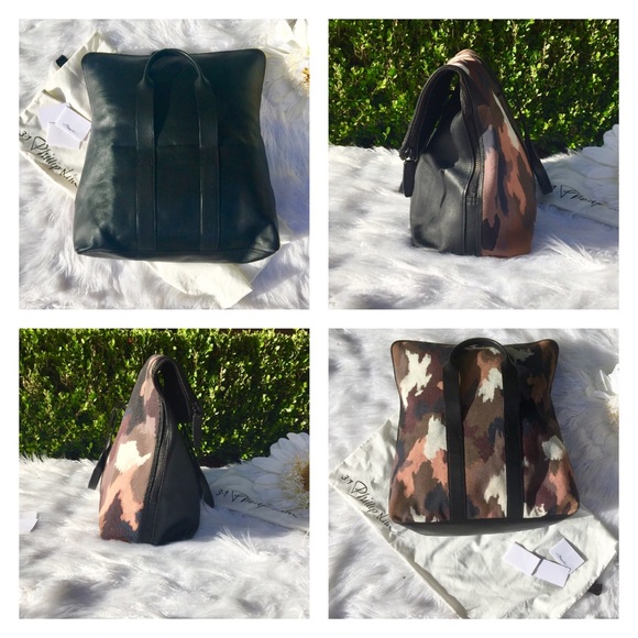 RARE 3.1 PHILLIP LIM CAMO CANVAS & LEATHER BAG - Picture 3 of 8