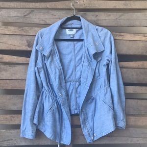 Chambray Blue, Linen-Blend Field Jacket