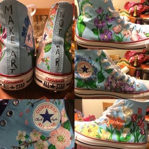 🌸Hand painted converse sneakers,*example only* 🌼