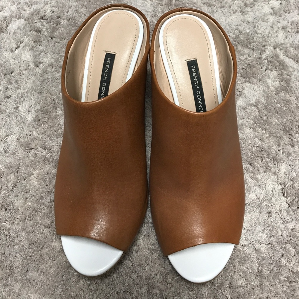 French Connection Size 38-1/2 leather heels
