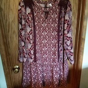 Burgundy flowery dress