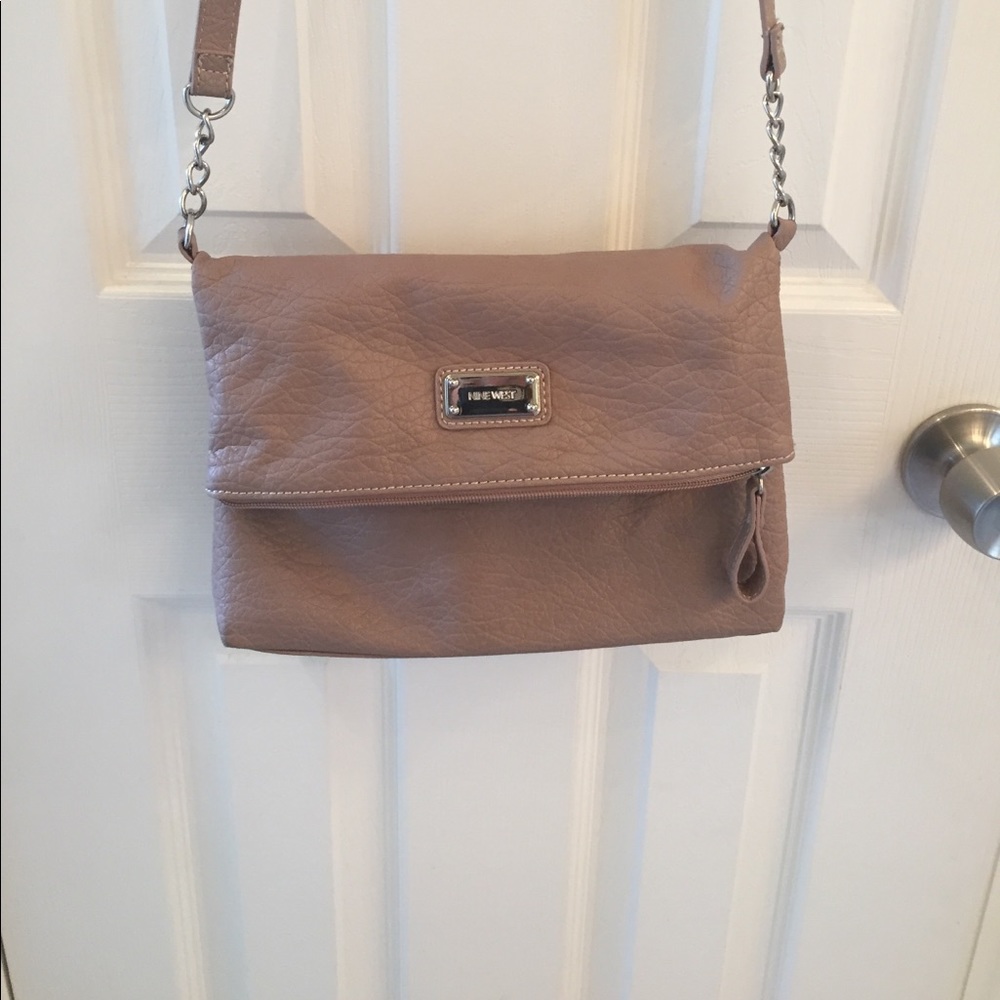 Cross body purse beige/pink color
