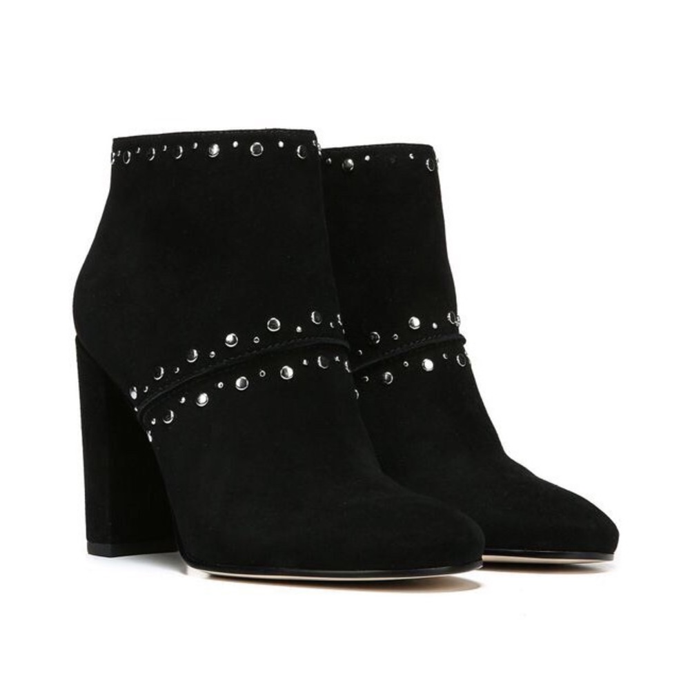 Sam Edelman Black Studded Suede Booties