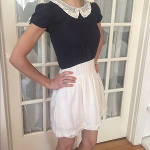 Sweetest Navy & Cream Zara TRF Mini Dress