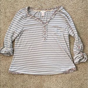 Sundance Catalog women's Large Striped Henley