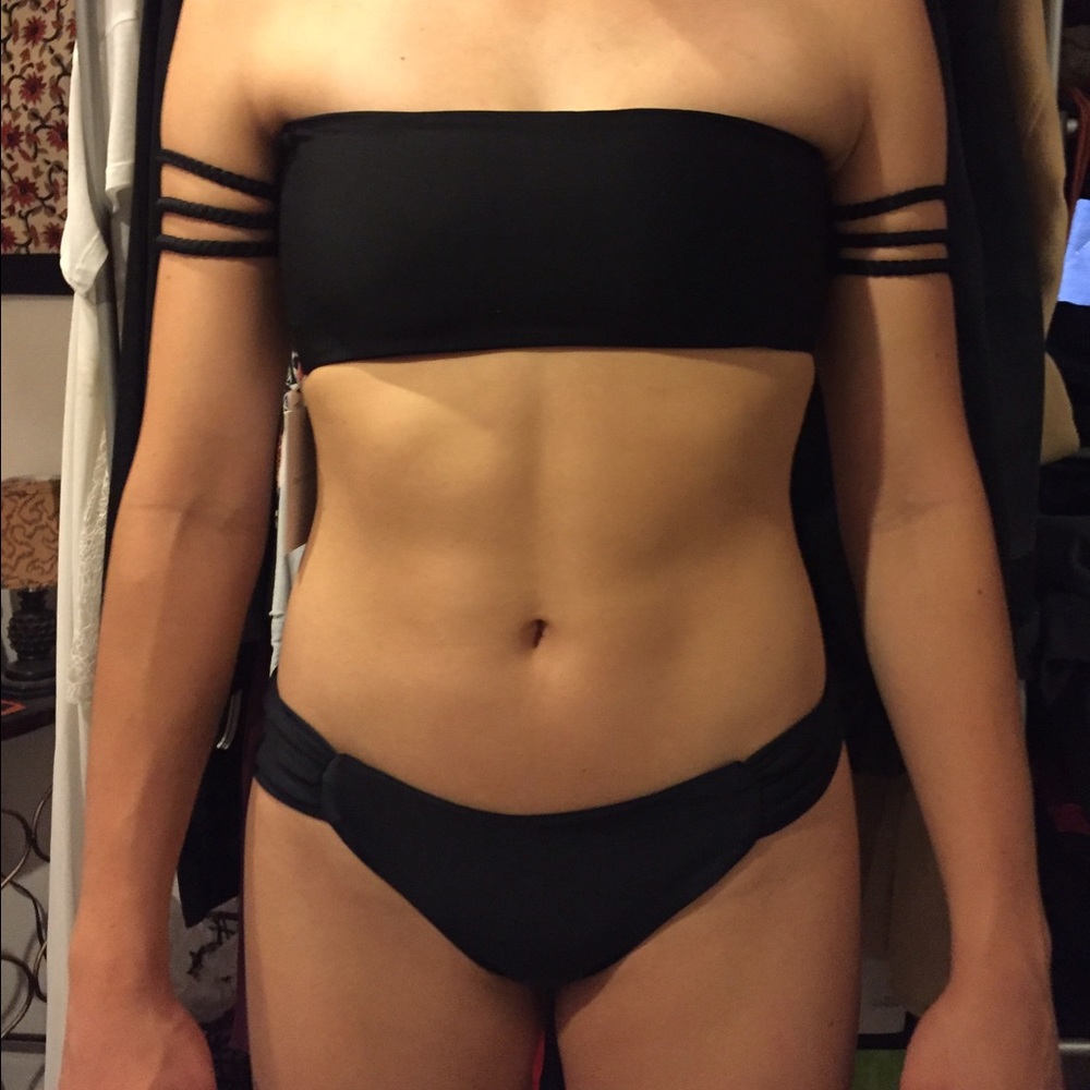 Rue stiic black bikini top and bottoms