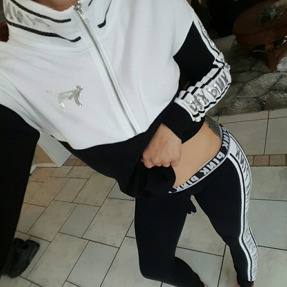 HTF, vs pink bling sweatsuit worn once