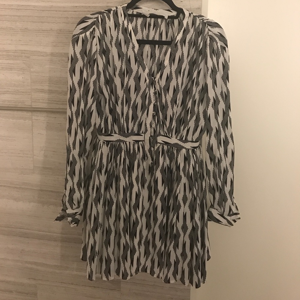 THAKOON addition Striped Geometric ButtonUp Dress