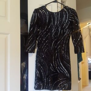 Express black sequin mini dress
