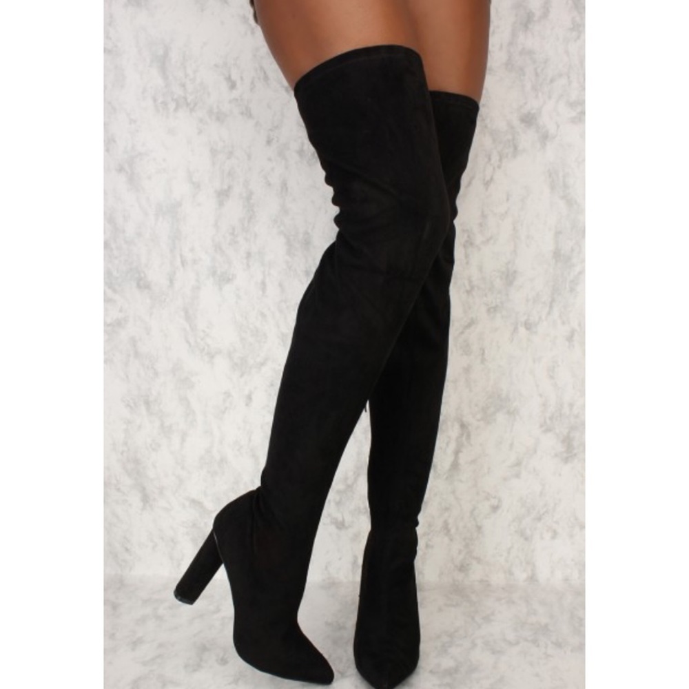 Suede Thigh-High Boots