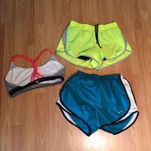 Lot Nike shorts & forever21 sports bra