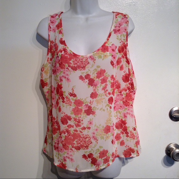 Emma James Tops - 🍂5for$25🍂PLUS Size Semi Sheer Floral Tank Top Emma James Tops - 🍂5for$25🍂PLUS Size Semi Sheer Floral Tank Top