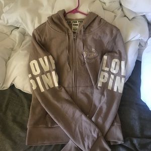 Mauve/Rose PINK by Victoria's Secret zip up hoodie