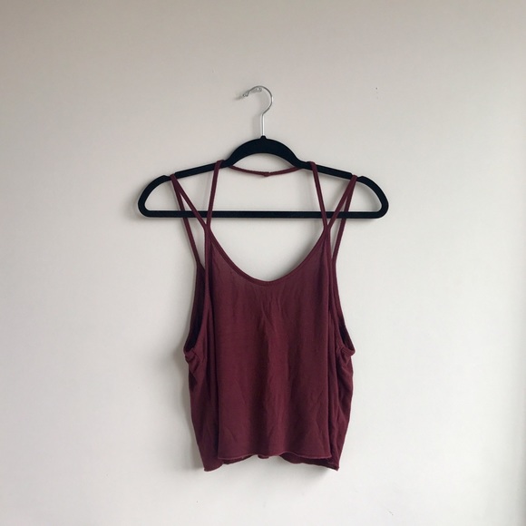 Brandy Melville Tops - ✖SOLD✖ Brandy Melville burgundy open back tank