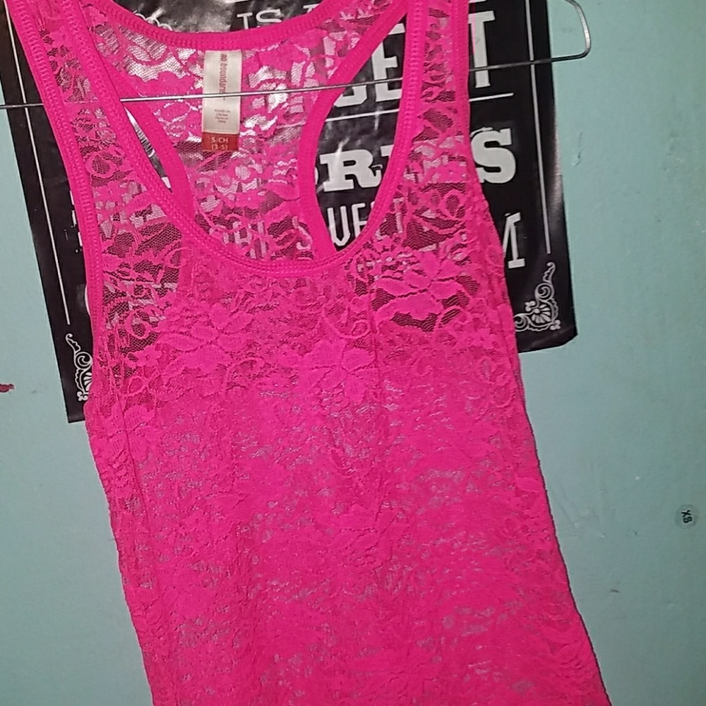 Cute see through tank top ????hot pink????
