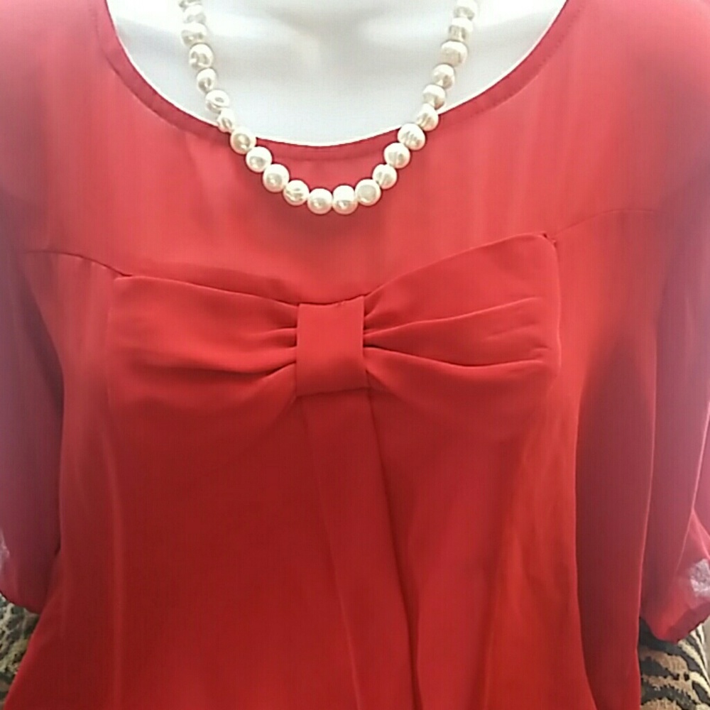 Red Bow Blouse