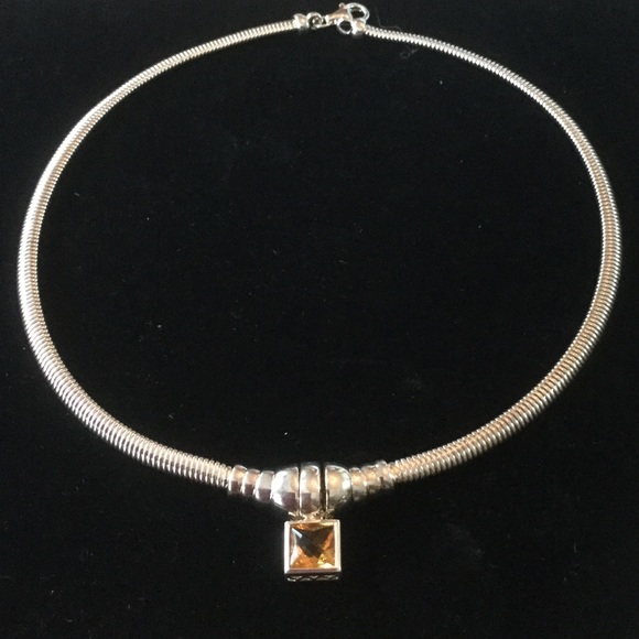 Elegant Lux Genuine Citrine Necklace - Picture 1 of 6