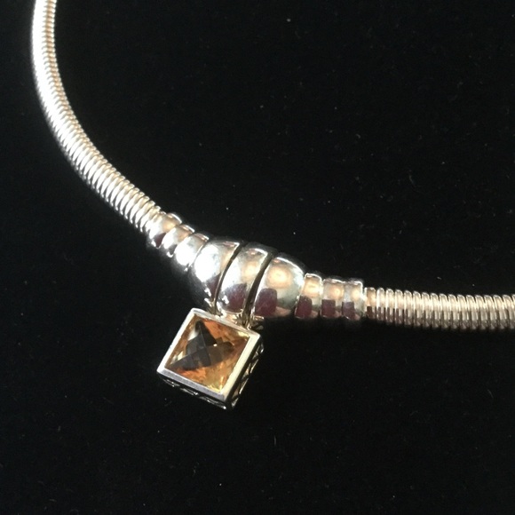 Elegant Lux Genuine Citrine Necklace