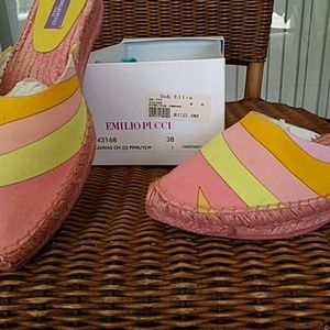 Emilio Pucci summer slip on espadrilles