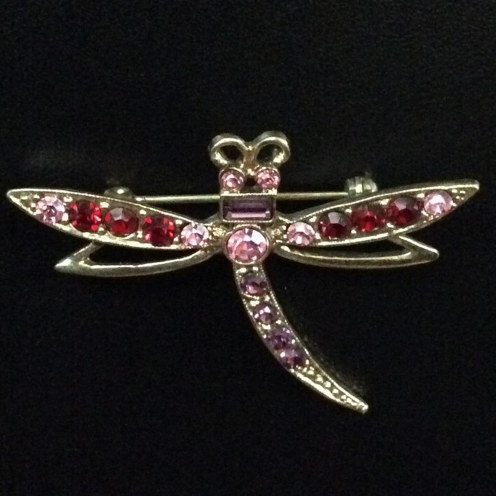 Fashion Jewelry | 2" Pink & Purple Dragonfly Pin
