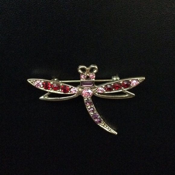 Fashion Jewelry | 2" Pink & Purple Dragonfly Pin - Picture 2 of 4