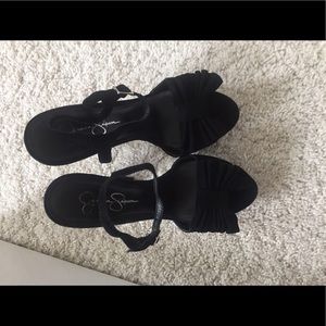Black heeled sandals