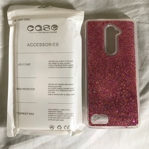 ZTE ZMAX Pro Case. Rose Gold Glitter phone case.