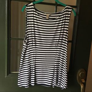 Banana Republic striped peplum sleeveless top EUC